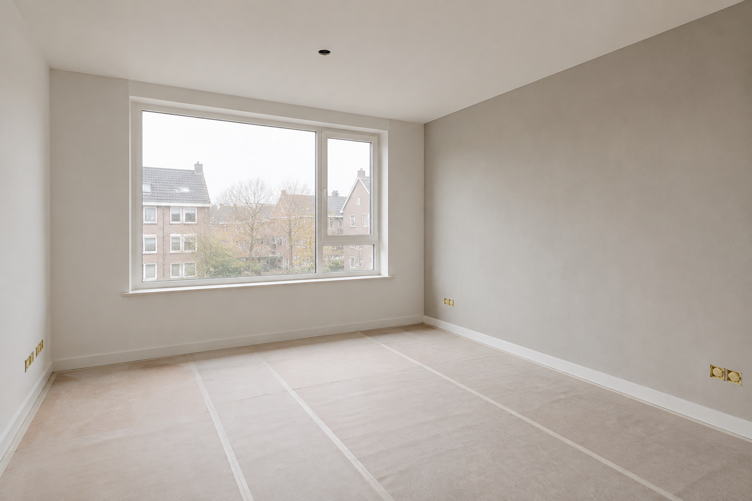 Voorbeeld van gladde saus- en behangklare wanden