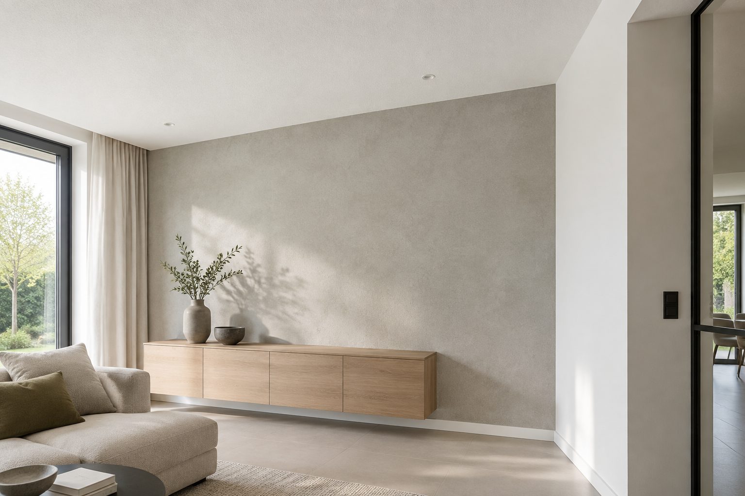 Voorbeeld van fijne spack en decoratieve sierpleister